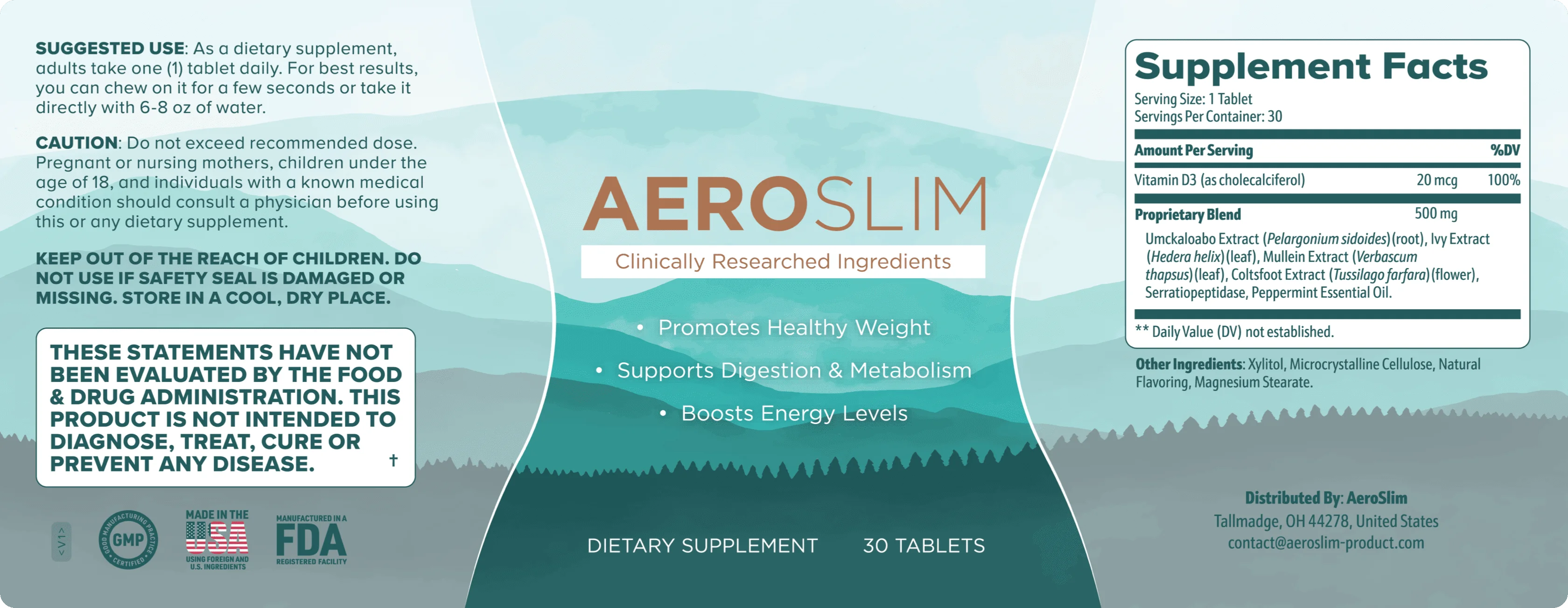 AeroSlim Product Label